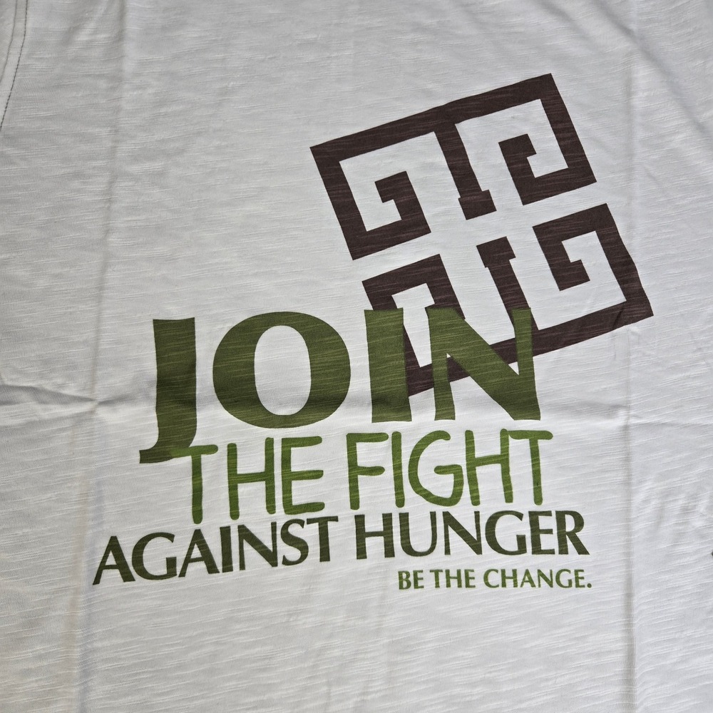 ECOTHS White Oranic T Shirt "Join The Fight Against Hunger" Be The Change XL - Picture 7 of 8
